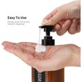 thumbnail image 4 of shiyou-Shampoo Bottles, 3pcs 500ml Refillable Pump Dispenser with Labels, 16.9oz Empty Reusable Plastic Press Bathroom Hotel Shower Containers for Shampoo Conditioner Body Soap Hand Soap Gel Amber, 4 of 4