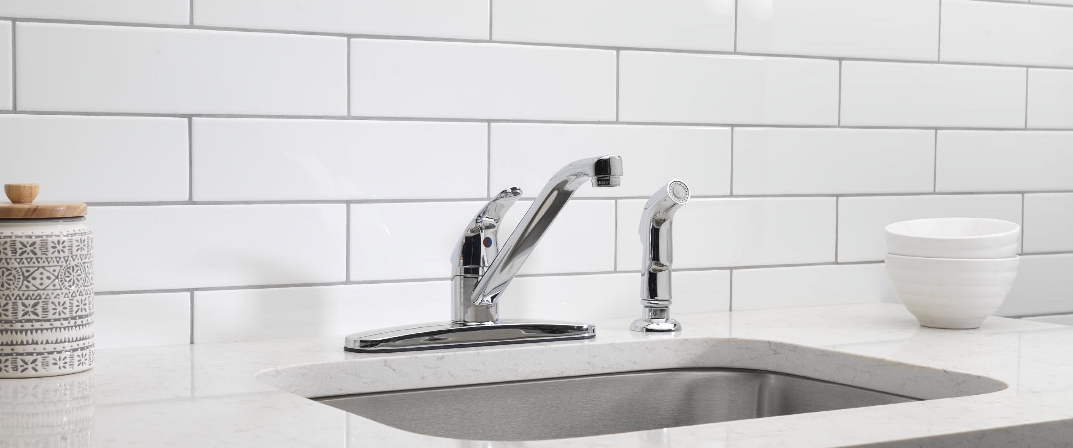 Mainstays 8" Centerset Chrome Kitchen Faucet with Side Spray photo 5