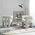 thumbnail image 5 of Beige Modern Bouclé Accent Chairs, Set of 2, Fully Upholstered Minimalist Side Chairs, 5 of 13