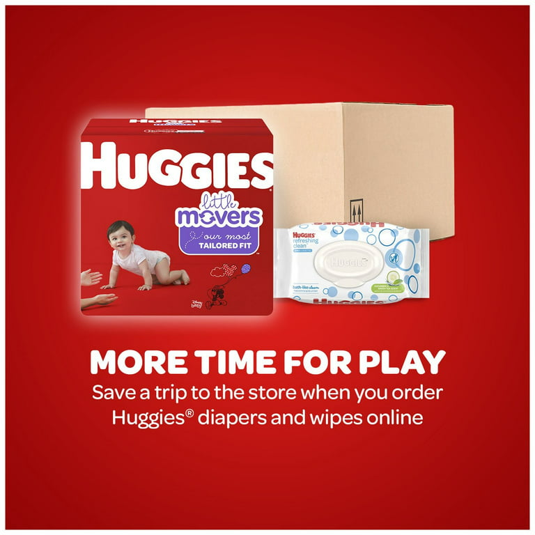 Huggies Little Movers Baby Diapers Size 5 (27+ lbs), 60 Count (Pack of 2)