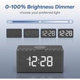 thumbnail image 6 of Wooden Bluetooth Speaker, Alarm Clock with FM Radio, Qi Certified Fast Wireless Charging Station for iPhone/, USB Charger Port, Dimmable Display, Digital Wood Clock for Bedroom, Bedside, 6 of 6