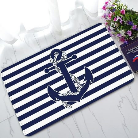Mat Welcome Door Mat - ZKGK Retro Nautical Anchor Non-Slip Doormat Indoor/Outdoor/Bathroom Doormat 30 x 18 Inches