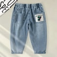 thumbnail image 4 of Girl Pants,Pants Boys Stretch Denim Comfortable Casual Loose Fit Jeans for School Wear,School Kids Clothes,02 Blue,4-5 Years, 4 of 7