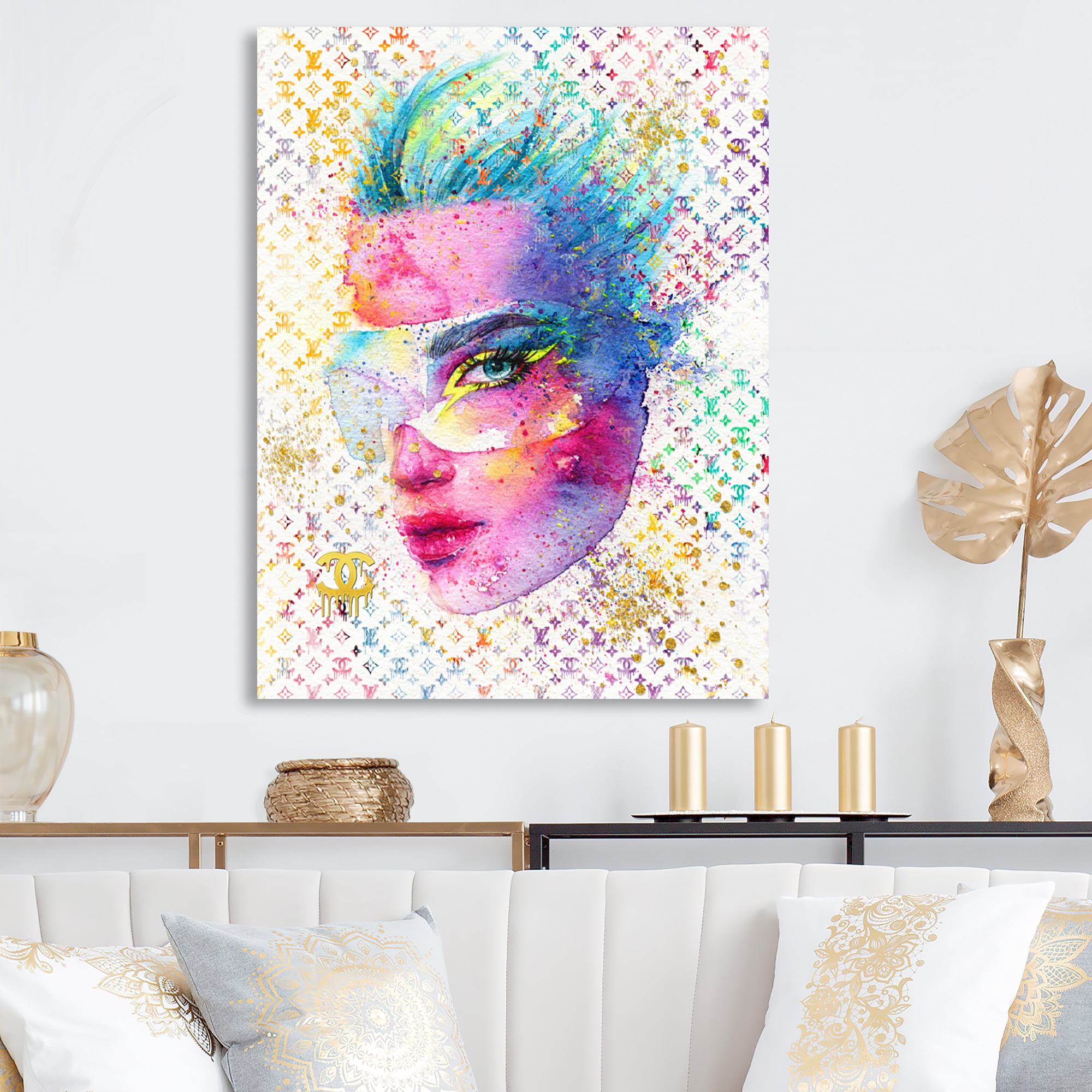 Designart Funky Female Fashion Illustration IV Canvas Wall Art