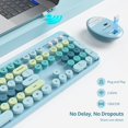 thumbnail image 2 of Combo de teclado y ratón GTSP Typewriter Wireless Azul Claro, 2 of 6