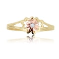 thumbnail image 2 of AVORA 10K 2-Tone Gold 0.01 CTTW Simulated Diamond CZ Flower Ring, Size 3  - Size 3, 2 of 5