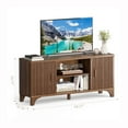 thumbnail image 3 of Furnibear Wood TV Stand Up to 80 Inch for Living Room, Mid Century Modern Entertainment Center, TV Console with Fluted Door Cabinets and Open Shelves, for Bedroom, Dark Brown, 3 of 10