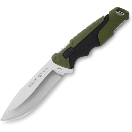 Buck Knives 656 Large Pursuit Hunting Knife, 4-1/2" Fixed Blade, Nylon Handle, Green, 6.4 oz