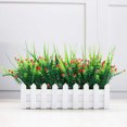 thumbnail image 2 of Fence Potted Artificial Flower Simulation Cloth Flower Artificial Flower Home Wedding Fake Floral Decor, White & Red, 2 of 5