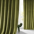 thumbnail image 2 of Half Price Drapes Signature Jalapeno Green Plush Velvet Hotel Blackout Curtains(1 Panel),50W X 84L, 2 of 6