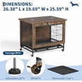 thumbnail image 1 of Bingirl Meuble Cage pour Animaux à Double Porte de 26 Pouces, Niche en Bois avec Roues Verrouillables, Table d'Appoint Intérieure pour Animaux Résistante à la Mastication, Fini Brun Rustique, Solution Polyvalente de Logement pour Animaux, 1 of 8