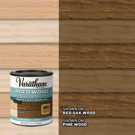 2 Pack, Rustic Brown, Varathane Aged Wood Accelerator-331305, Quart
