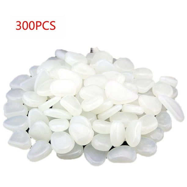 Xihbxyly Guijarros Que Brillan En La Oscuridad, Juego de 300 Piedras, Decoración Brillante para Pasarelas Al Aire Libre, Acento Único para Jardín, Decoración de Acuario, Regalo de San Valentín, Tamañ