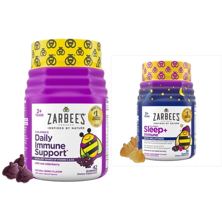 Zarbee's Kids Immune Support Day & Night Gummies Bundle, 42ct + 30ct