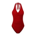 thumbnail image 6 of PuLe Women's One Piece Swimsuit Plunge Neckline Cutout Criss Cross Bathing Suit ﻿ ﻿, 6 of 9