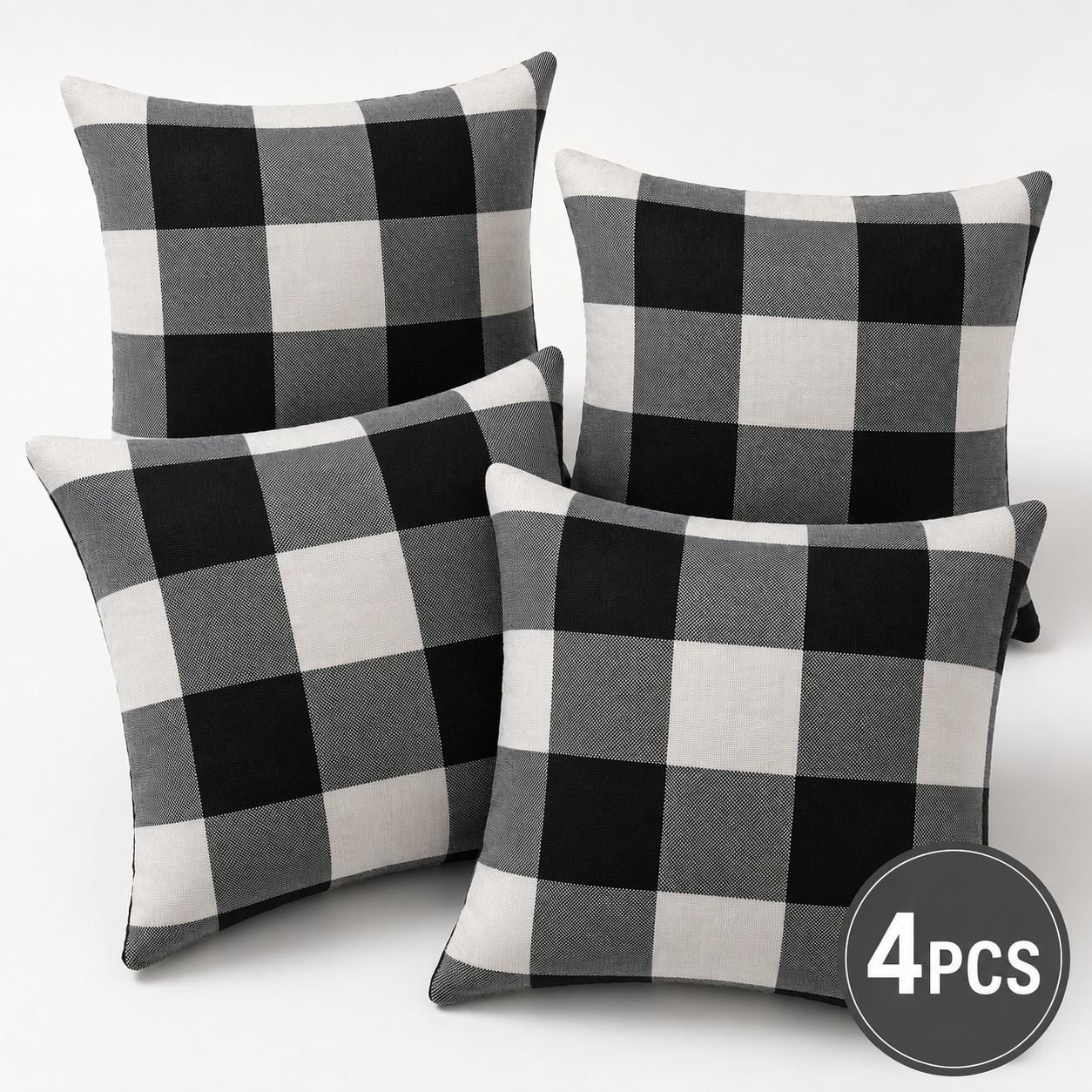 Kabuer Buffalo Check Plaid Pillow Covers Set of 4 photo 1