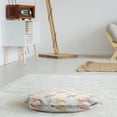 thumbnail image 3 of Hobby Round Floor Cushion with Handle, Illustration of Orange Grey and Earth Yellow Tone Man on Sportive Bike, Pillow for Living Room & Dorms, 18" Round, Eggshell and Multicolor, by Ambesonne, 3 of 4