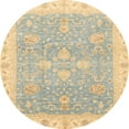thumbnail image 1 of Ahgly Company Machine Washable Indoor Round Abstract Brown Gold Area Rugs, 6' Round, 1 of 7