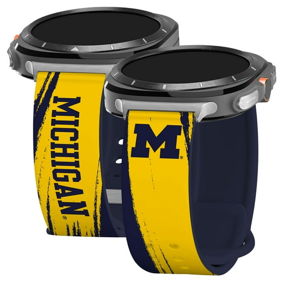 Michigan HD Paint Stripe Unisex Watch Band for Samsung Galaxy Watch Ultra 47mm (Long)