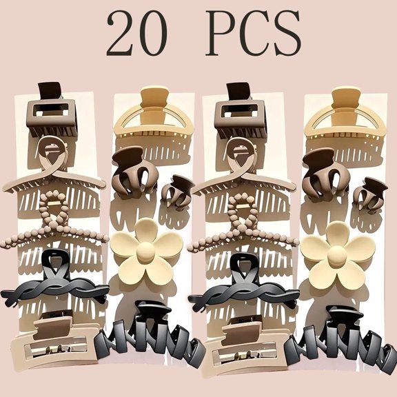 FORICOM Claw Clips for Women, 20Pcs Matte Braided Non-Slip Hair Accessories for All Hair Types