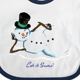 thumbnail image 4 of Inktastic Let It Snow Sassy Snowman in Top Hat Boys or Girls Baby Bib, 4 of 4