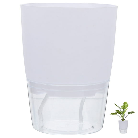 HEALEEP 1Set No Soil Planter White Plastic For Room 11.8x11.8x5.9in