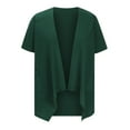 thumbnail image 5 of Brilliant Women Tops Women Casual Solid Short Sleeve Cardigans Drape Open Front Lightweight Summer High Low Hem Tops with Pocket clothes under $10.00, 5 of 7