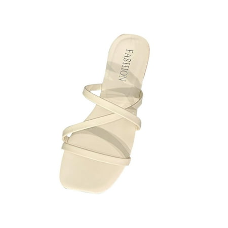 

Summer Savings Clearance! PEZHADA Womens Sandals Slippers for Women New Summer Flats Casual Versatile Beach Sandals Open Toe Slippers Beige