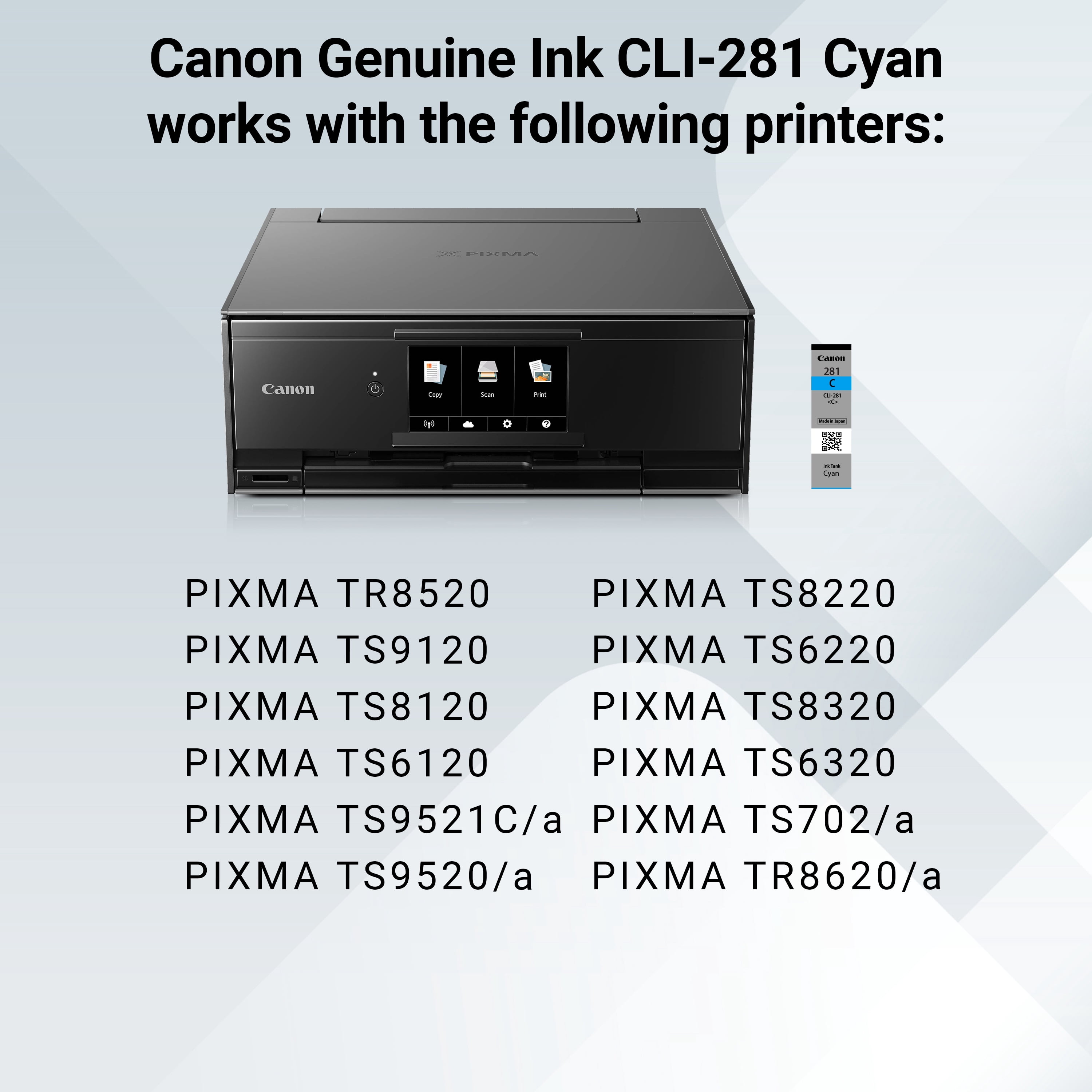 (4 pack) Canon CLI-281 C Cyan Ink Cartridge