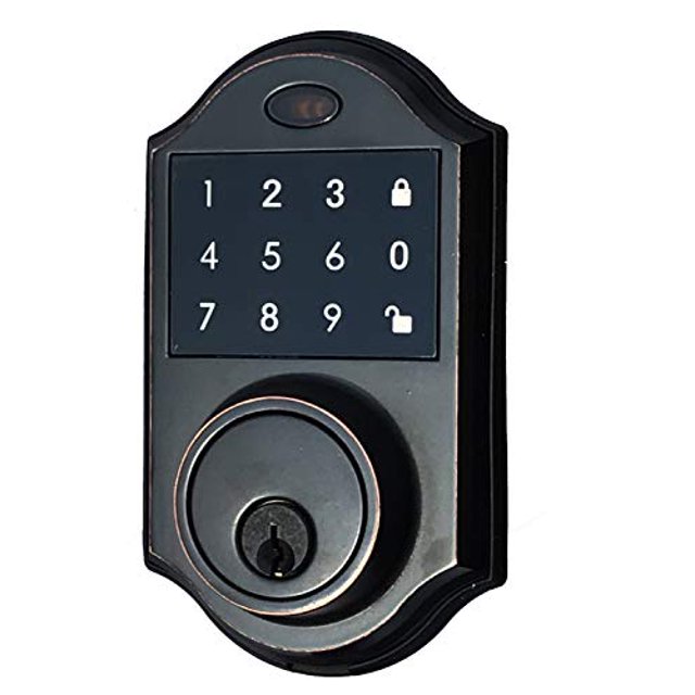 Angel Canada Keyless Touchscreen Motorized Deadbolt Electronic Digital Touchpad Keypad Door Lock (Oil-Rubbed Bronze)