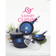 thumbnail image 3 of Batería de Cocina Cerámica Diamante Antiadherente Premium | Juego de Ollas y Sartenes con Tapas | Recubrimiento Tipo Granito Azul | Apta para todo tipo de estufas | Cocina Saludable, 3 of 7
