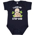 thumbnail image 3 of Inktastic Cute Sloth I Love My Step Dad with Green Leaves Boys or Girls Baby Bodysuit, 3 of 5