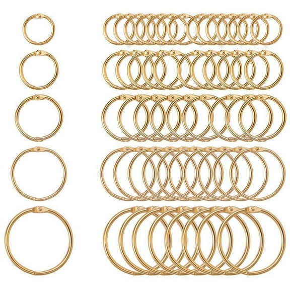 1set Iron Loose Leaf Book Binder Hinged Rings Golden 100pcs/set
