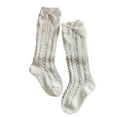 thumbnail image 2 of Kmbangi Infant Girl Medium Tube Socks, Bowknot Cut Out Solid Color Stockings, 2 of 4