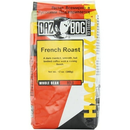 ***Discontinued by kehe 08_11***Dazbog Coffee French Roast Bold Whole Bean Coffee, 12 oz, (Pack of 6)