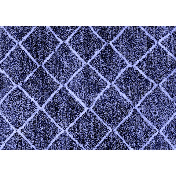 Ahgly Company Indoor Rectangle Abstract Blue Modern Area Rugs, 2' x 5'