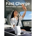thumbnail image 3 of Cargador de coche LISEN de 75 W, 4 en 1, retráctil USB C de 15 a 31 cm, 3 of 8