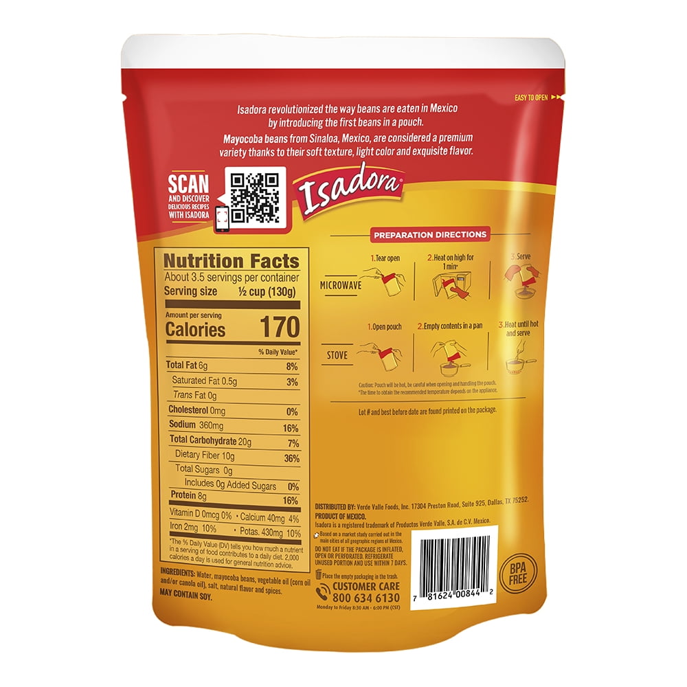 (4 pack) Isadora Peruano Refried Beans, 15.2 Oz
