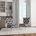 thumbnail image 3 of Designart "Geometric Monochrome Pattern II" Upholstered Mid-Century Accent Chair - Arm Chair, 3 of 5