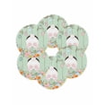 thumbnail image 7 of 13 Inch Round Placemats Set of 6, Easter Non Slip Heat Insulation PP Table Mats, Spring Watercolor Bunny Eggs Wooden Grain Green Washable Place Mats for Kitchen Dining Party Table Decor, 7 of 7