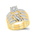 thumbnail image 2 of 10kt Yellow Gold His Hers Round Diamond Solitaire Matching Wedding Set 1 Cttw, 2 of 3