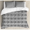 thumbnail image 1 of Black and White Duvet Cover Set King Size, Interlacing Whirls Free-hand Drawing Effect Harmonised with Ink Blots, Decorative 3 Piece Bedding Set with 2 Pillow Shams, Black White, by Ambesonne, 1 of 3