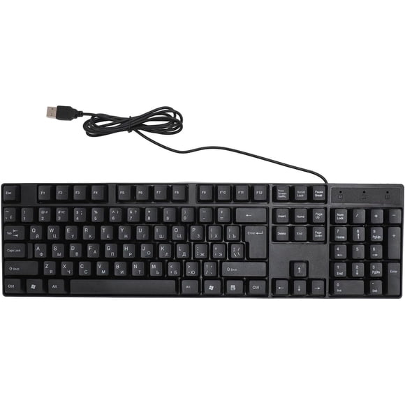 ZOUSSIQI Clavier Filaire USB pour Espagnol Français Russe, Clavier Ergonomique Taille Complète 104 Touches pour Bureau, Clavier Compatible avec Windows, PC (Russe) CA919-50847