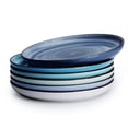 thumbnail image 1 of Sweese Porcelain Round Dessert Salad Plates Set Of 6, 74 Inch Ceramic Plates Dishwasher, Oven, And Microwave Safe, Cool Assorted Colors - 165003, 1 of 1