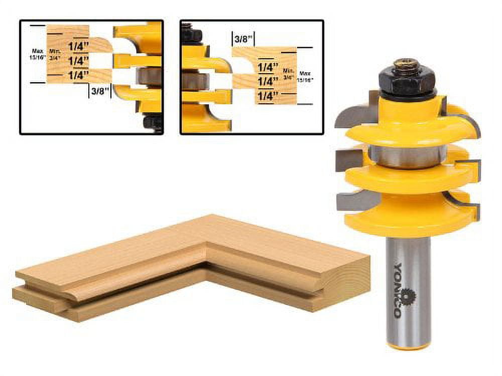 Yonico 1 Pc. Stacked Rail and Stile Router Bit - Cove - 1/2" Shank - 12119