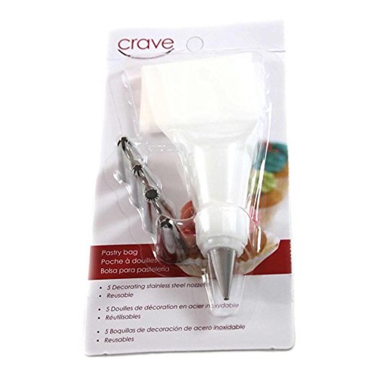 Crave Pastry Bag with Five Different Stainless Steel Nozzles