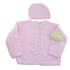 Baby Dove Popcorn Knit Cardigan & Hat Gift Set (Pink 3-6 Months)