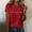 Red, variant on Women Fashion Casual Solid Cute Printed Round Neck Short Sleeve Shirt Top Mod Bod Tops Womens Neck Tops Rayon Long Sleeve Shirt Women T Shirts Short Sleeve under 10 Women Short Sleeve Shirts Casual