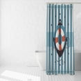 thumbnail image 5 of Nautical Anchor Shower Curtain Sailing Coastal Theme Bath Curtain Rustic Vintage Nautical Theme Marine Design for Ocean Lovers Anchor On Compass Stripes Bathroom Decor Set with Hooks,72x84inch, 5 of 6