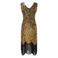 thumbnail image 4 of MSJUHEG Wedding Guest Dresses For Women Yellow Dress Women'S Vintage Dress Sexy Sleeveless Dress 1920S Sequin Beaded Tassels Party Night Flapper Gown Dress Women'S Formal Dresses Yellow S, 4 of 6